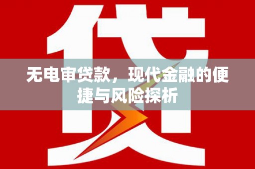 郧西无电审贷款，现代金融的便捷与风险探析