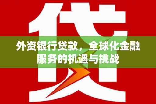 郧西外资银行贷款，全球化金融服务的机遇与挑战