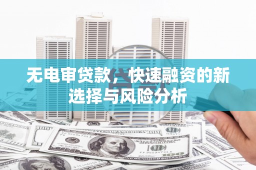 郧西无电审贷款，快速融资的新选择与风险分析