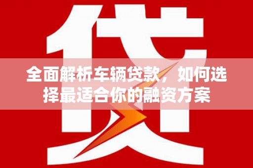 郧西全面解析车辆贷款，如何选择最适合你的融资方案